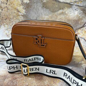 Sold!NWT Ralph Lauren Pebbled Leather Carrie Crossbody Bag Brown